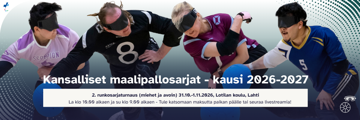 Kansallisten maalipallosarjojen mainosbanneri.