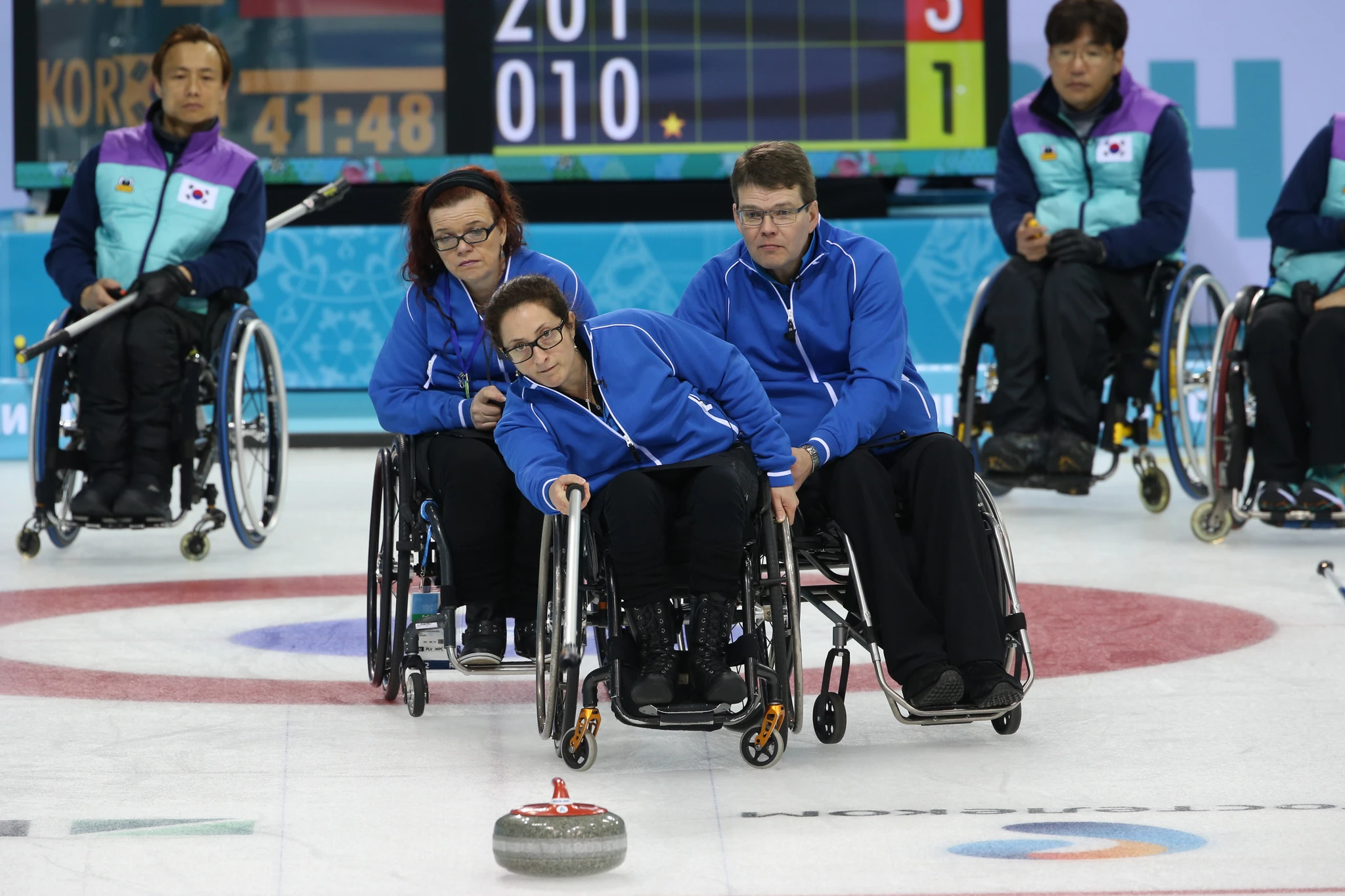 Suomen joukkueen pelaajia.