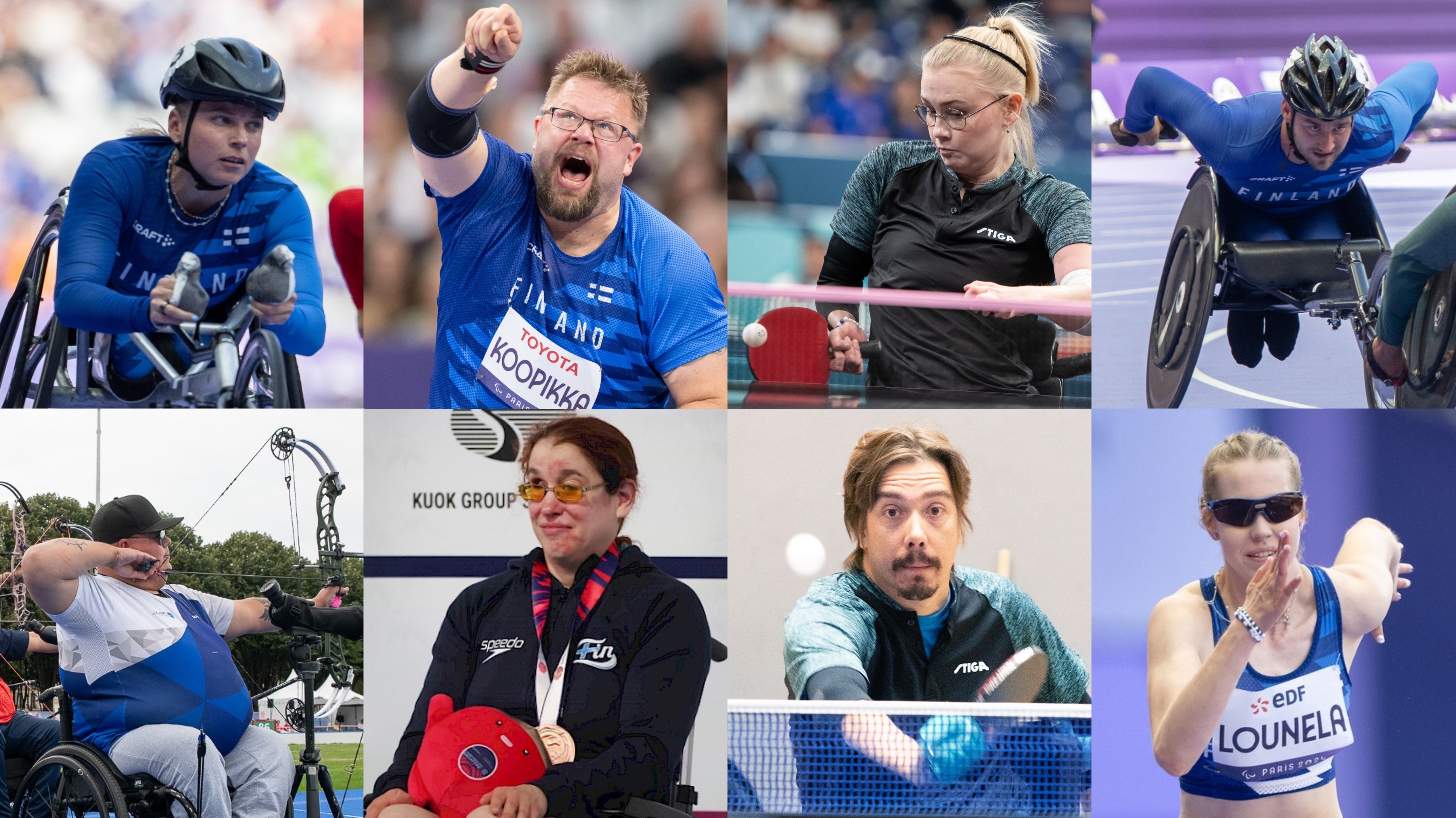 8 apurahaurheilijaa lajiensa parissa kilpailuissa tai palkintokorokkeella.